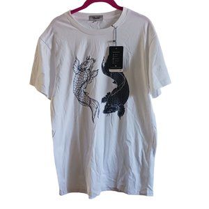 Reverb t shirt, white/black,  size l8, new